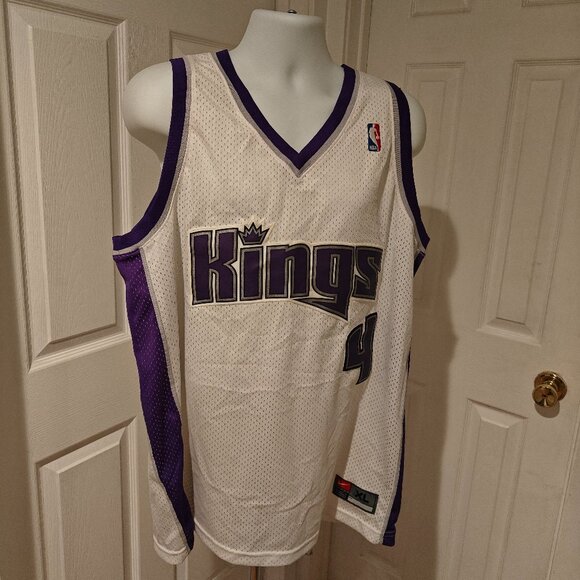 Vintage Nike Sacramento Kings Chris Webber Jersey #4 Men's XL NBA White Purple - Picture 1 of 14